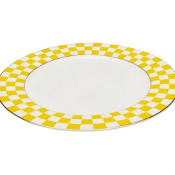 KARE Design Assiette Harlequin jaune Ø27cm><noscript><img width=