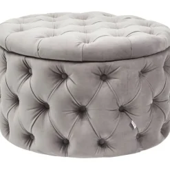 KARE Design Banquette coffre Desire velours argenté> Meubles