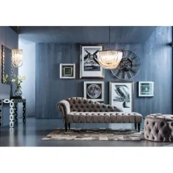 KARE Design Banquette coffre Desire velours argenté> Meubles