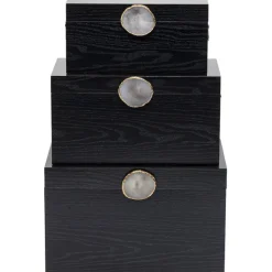 KARE Design Boîte Nifty noir (3/Set)> Accessoires