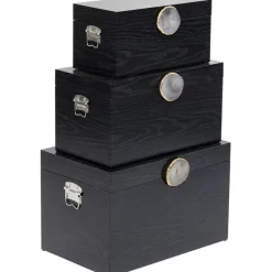 KARE Design Boîte Nifty noir (3/Set)> Accessoires