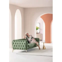 KARE Design Canapé Bellissima 2-places velours vert 200cm> Meubles