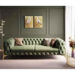 KARE Design Canapé Bellissima 3-places velours vert 240cm> Meubles