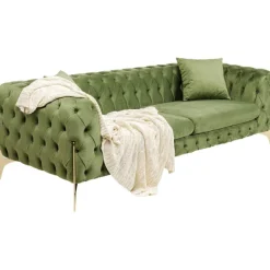 KARE Design Canapé Bellissima 3-places velours vert 240cm><noscript><img width=