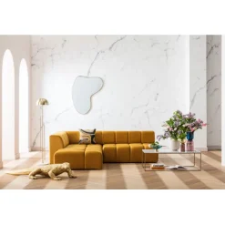 KARE Design Canapé d angle Belami velours ambre gauche> Meubles