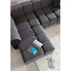 KARE Design Canapé d angle Belami Velvet gris gauche><noscript><img width=