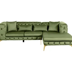 KARE Design Canapé d angle Bellissima velours vert droite> Meubles