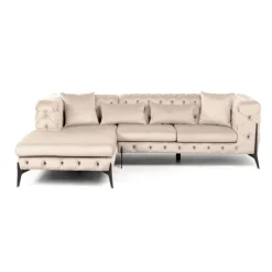 KARE Design Canapé d angle Bellissima velours taupe gauche> Meubles