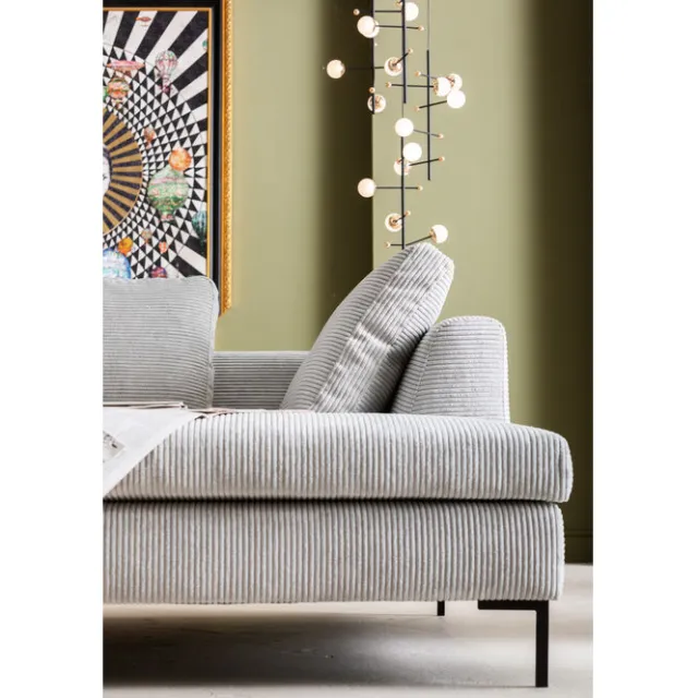 KARE Design Canapé d angle Gianni Cord gris droite> Meubles
