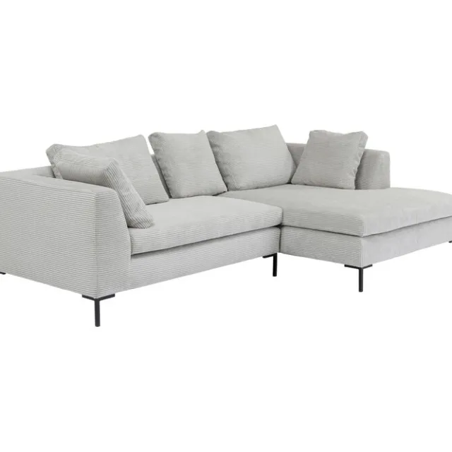 KARE Design Canapé d angle Gianni Cord gris droite> Meubles