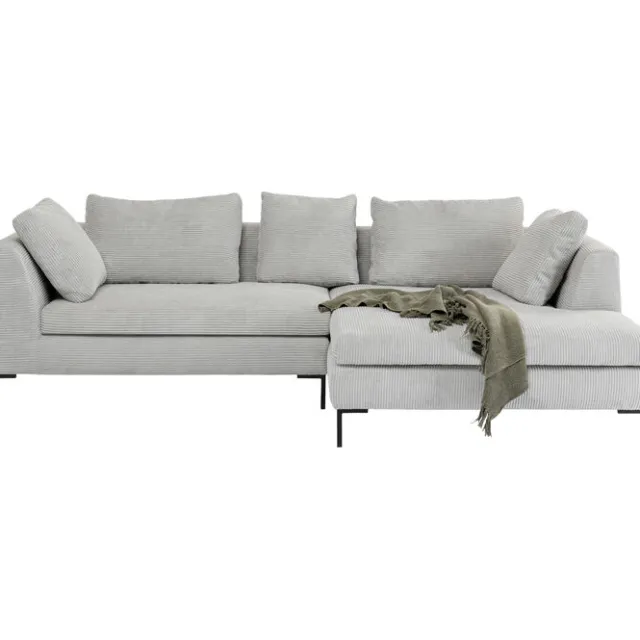 KARE Design Canapé d angle Gianni Cord gris droite> Meubles