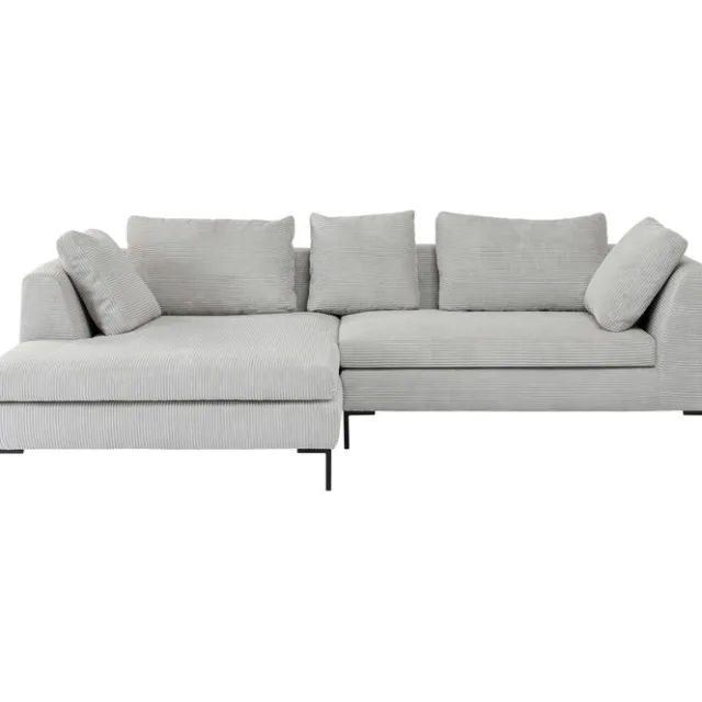 KARE Design Canapé d angle Gianni Cord gris gauche> Meubles
