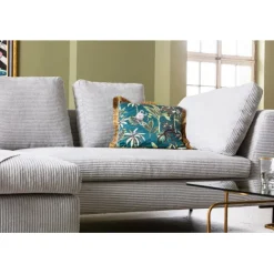 KARE Design Canapé d angle Gianni Cord gris gauche><noscript><img width=