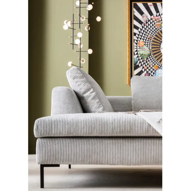 KARE Design Canapé d angle Gianni Cord gris gauche> Meubles