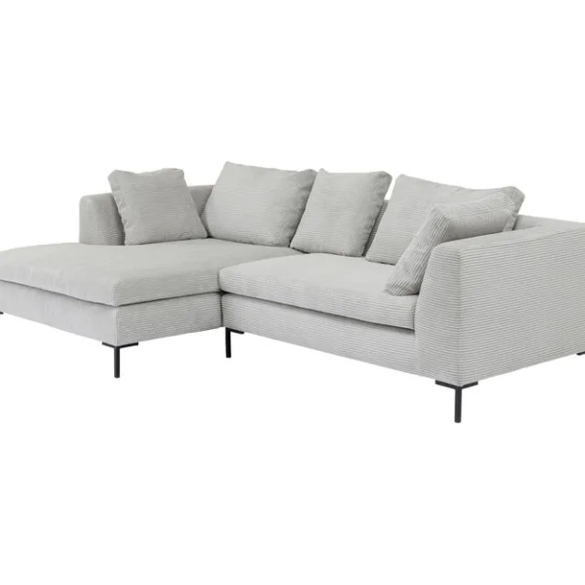 KARE Design Canapé d angle Gianni Cord gris gauche> Meubles