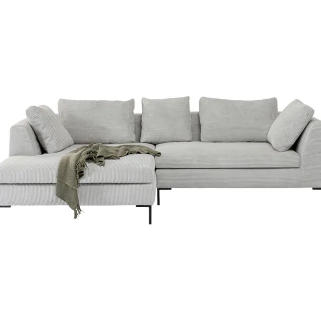 KARE Design Canapé d angle Gianni Cord gris gauche> Meubles