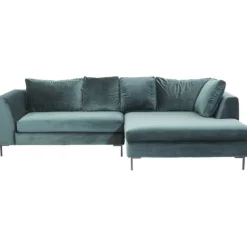 KARE Design Canapé d angle Gianni velours vert droite noir> Meubles