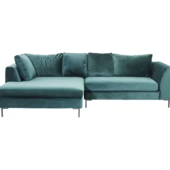 KARE Design Canapé d angle Gianni velours vert gauche noir> Meubles