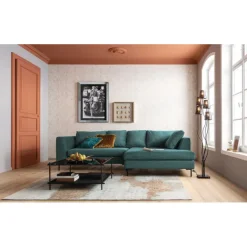 KARE Design Canapé d angle Gianni velours vert gauche noir><noscript><img width=