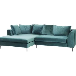 KARE Design Canapé d angle Gianni velours vert gauche noir><noscript><img width=