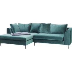 KARE Design Canapé d angle Gianni velours vert gauche noir><noscript><img width=