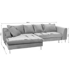 KARE Design Canapé d angle Gianni velours vert gauche noir><noscript><img width=