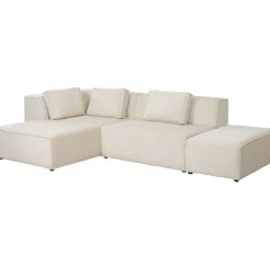 KARE Design Canapé d angle Infinity Ottomane Cord crème gauche> Meubles
