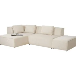 KARE Design Canapé d angle Infinity Ottomane Cord crème gauche><noscript><img width=
