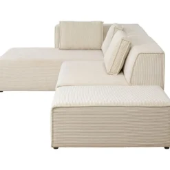 KARE Design Canapé d angle Infinity Ottomane Cord crème gauche><noscript><img width=
