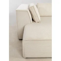 KARE Design Canapé d angle Infinity Ottomane Cord crème gauche><noscript><img width=
