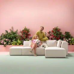 KARE Design Canapé d angle Infinity Ottomane crème gauche><noscript><img width=