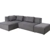KARE Design Canapé d angle Infinity Ottomane Cord gris gauche> Meubles