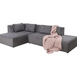 KARE Design Canapé d angle Infinity Ottomane Cord gris gauche><noscript><img width=