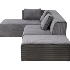 KARE Design Canapé d angle Infinity Ottomane Cord gris gauche><noscript><img width=