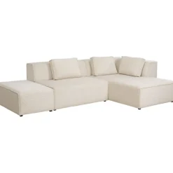 KARE Design Canapé d angle Infinity Ottomane Cord crème droite> Meubles