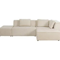 KARE Design Canapé d angle Infinity Ottomane Cord crème droite> Meubles