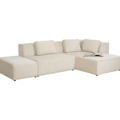 KARE Design Canapé d angle Infinity Ottomane Cord crème droite><noscript><img width=