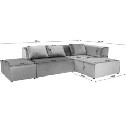 KARE Design Canapé d angle Infinity velours ocean gauche><noscript><img width=