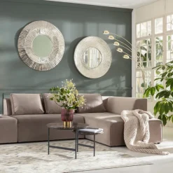 KARE Design Canapé d angle Infinity Velvet Taupe Droite><noscript><img width=