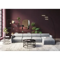 KARE Design Canapé d angle Lucca gris droite 331cm> Meubles
