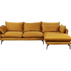 KARE Design Canapé d angle Monza droite velours curry 296cm> Meubles