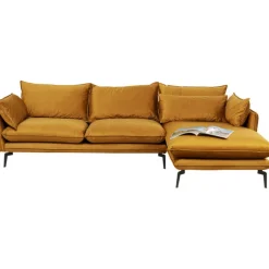 KARE Design Canapé d angle Monza droite velours curry 296cm><noscript><img width=