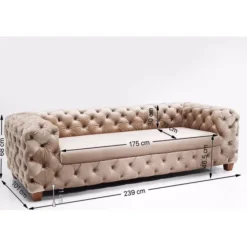 KARE Design Canapé Desire 3-places velours écru><noscript><img width=