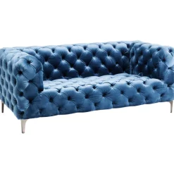 KARE Design Canapé Look 2-places velours bleu><noscript><img width=
