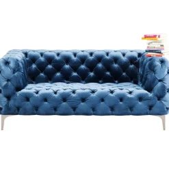 KARE Design Canapé Look 2-places velours bleu><noscript><img width=