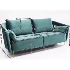 KARE Design Canapé Vegas Forever 3-places pétrole><noscript><img width=