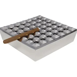 KARE Design Cendrier Soho carré argenté 25x25cm> Accessoires