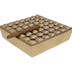 KARE Design Cendrier Soho carré laiton 25x25cm><noscript><img width=