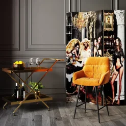 KARE Design Chaise bar Bristol jaune 69cm> Meubles