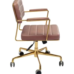 KARE Design Chaise de bureau pivotante Dottore marron><noscript><img width=